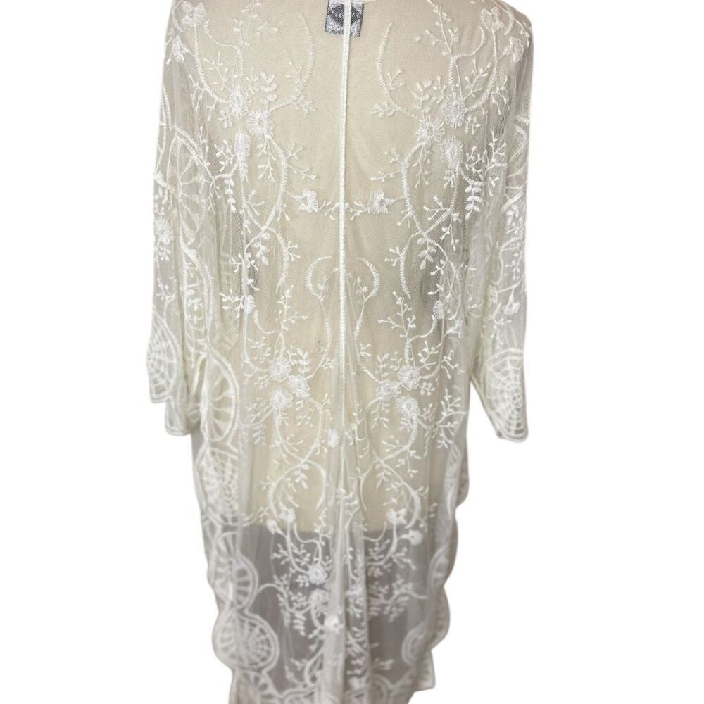 CAL STYLE Boutique Lace‎ Embroidered Kimono, Large - Picture 8 of 13